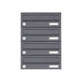 Briefkasten Manufaktur Basic | 4er Edelstahl Aufputz Briefkastenanlage Design BASIC Plus 385XA AP - RAL nach Wahl