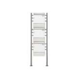 Briefkasten Manufaktur Basic | 3er 3x1 Standbriefkasten Design BASIC 381 ST-R mit Zeitungsfächer - RAL 9016 verkehrsweiß