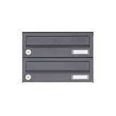 Briefkasten Manufaktur Basic | 2er Aufputz Briefkastenanlage Design BASIC 385A AP - RAL 7016 anthrazitgrau