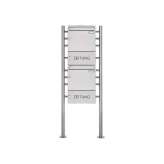 Briefkasten Manufaktur Basic | 2er 2x1 Edelstahl Standbriefkasten Design BASIC 381 ST-R mit Zeitungsfach geschlossen 100mm Tiefe