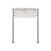 Briefkasten Manufaktur Basic | 2er 1x2 Edelstahl Standbriefkasten Design BASIC 381 ST-R Edelstahl V2A, geschliffen 100mm Tiefe
