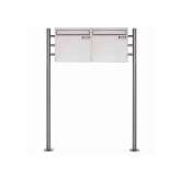 Briefkasten Manufaktur Basic | 2er 1x2 Edelstahl Standbriefkasten als Zaunbriefkasten BASIC 381Z-ST-R - Entnahme rückseitig