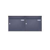 Briefkasten Manufaktur Basic | 2er 1x2 Edelstahl Aufputz Briefkasten Design BASIC Plus 382XA AP - RAL nach Wahl 100mm Tiefe