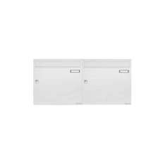 Briefkasten Manufaktur Basic | 2er 1x2 Aufputz Briefkastenanlage Design BASIC 382A AP - RAL 9016 verkehrsweiß 100mm Tiefe