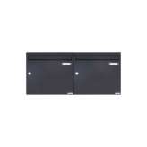 Briefkasten Manufaktur Basic | 2er 1x2 Aufputz Briefkasten Design BASIC 382A AP - RAL 7016 anthrazitgrau 100mm Tiefe