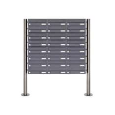 Briefkasten Manufaktur Basic | 24er Briefkastenanlage freistehend Design BASIC 385-7016 ST-R - RAL 7016 anthrazitgrau