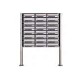 Briefkasten Manufaktur Basic | 24er 8x3 Briefkastenanlage freistehend Design BASIC 385 ST-R - Edelstahl-RAL 7016 anthrazitgrau