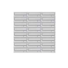 Briefkasten Manufaktur Basic | 24er 8x3 Aufputz Briefkastenanlage Design BASIC 385A- VA AP - Edelstahl V2A, geschliffen