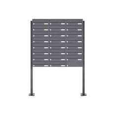 Briefkasten Manufaktur Basic | 23er Briefkastenanlage freistehend Design BASIC 385P-7016 ST-T - RAL 7016 anthrazitgrau