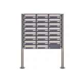 Briefkasten Manufaktur Basic | 23er 8x3 Briefkastenanlage freistehend Design BASIC 385 ST-R - Edelstahl-RAL 7016 anthrazitgrau