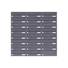 Briefkasten Manufaktur Basic | 23er 8x3 Aufputz Briefkastenanlage Design BASIC 385A-7016 AP - RAL 7016 anthrazitgrau