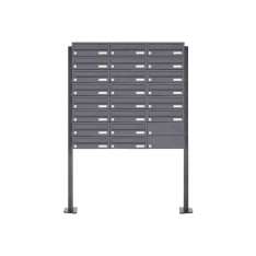 Briefkasten Manufaktur Basic | 22er Edelstahl Briefkastenanlage freistehend Design BASIC Plus 385XP ST-T - RAL nach Wahl