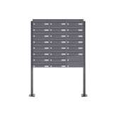 Briefkasten Manufaktur Basic | 22er Briefkastenanlage freistehend Design BASIC 385P-7016 ST-T - RAL 7016 anthrazitgrau