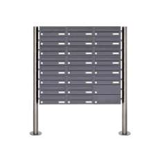 Briefkasten Manufaktur Basic | 22er Briefkastenanlage freistehend Design BASIC 385-7016 ST-R - RAL 7016 anthrazitgrau