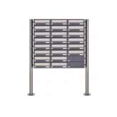 Briefkasten Manufaktur Basic | 22er 8x3 Briefkastenanlage freistehend Design BASIC 385 ST-R - Edelstahl-RAL 7016 anthrazitgrau