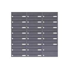 Briefkasten Manufaktur Basic | 22er 8x3 Aufputz Briefkastenanlage Design BASIC 385A-7016 AP - RAL 7016 anthrazitgrau