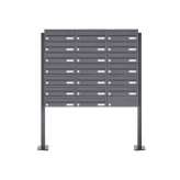 Briefkasten Manufaktur Basic | 20er Edelstahl Briefkastenanlage freistehend Design BASIC Plus 385XP ST-T - RAL nach Wahl