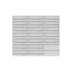 Briefkasten Manufaktur Basic | 19er 7x3 Aufputz Briefkastenanlage Design BASIC 385A- VA AP - Edelstahl V2A, geschliffen