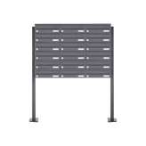 Briefkasten Manufaktur Basic | 18er Briefkastenanlage freistehend Design BASIC 385P-7016 ST-T - RAL 7016 anthrazitgrau