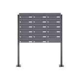 Briefkasten Manufaktur Basic | 17er Briefkastenanlage freistehend Design BASIC 385P-7016 ST-T - RAL 7016 anthrazitgrau