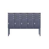 Briefkasten Manufaktur Basic | 15er Briefkastenanlage freistehend BASIC 863 ST-Q mit 5x Paketfach -15x Briefkasten in RAL 7016
