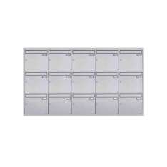 Briefkasten Manufaktur Basic | 15er 5x3 Edelstahl Unterputz Briefkastenanlage BASIC Plus 382XU UP - Edelstahl geschliffen 100mm