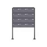 Briefkasten Manufaktur Basic | 12er Edelstahl Standbriefkasten Design BASIC Plus 385XP ST-T - RAL nach Wahl