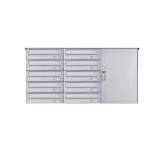 Briefkasten Manufaktur Basic | 10er Edelstahl Aufputz Paketbriefkasten BASIC 863 AP mit Paketfach 550x370 Rechts