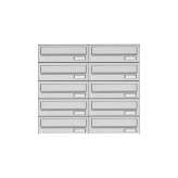 Briefkasten Manufaktur Basic | 10er 5x2 Aufputz Briefkastenanlage Design BASIC 385A AP - Edelstahl V2A, geschliffen