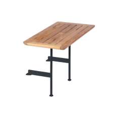 Barlow Tyrie Layout Side Table 80 Rectangular with Teak top (powder coated) (Forge Grey Frame)