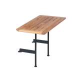 Barlow Tyrie Layout Side Table 80 Rectangular with Teak top (powder coated) (Forge Grey Frame)