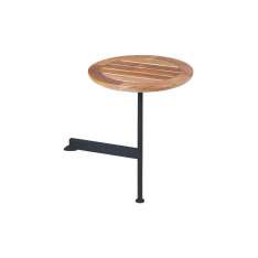 Barlow Tyrie Layout Side Table 40 Ø Circular with Teak top (powder coated) (Forge Grey Frame)