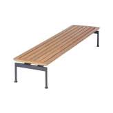 Barlow Tyrie Layout Narrow Low Table 160 Rectangular with Teak top (powder coated) (Forge Grey Frame)