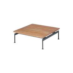 Barlow Tyrie Layout Low Table 80 Square with Teak top (powder coated) (Forge Grey Frame)