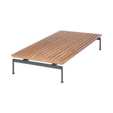 Barlow Tyrie Layout Low Table 160 Rectangular with Teak top (powder coated) (Forge Grey Frame)