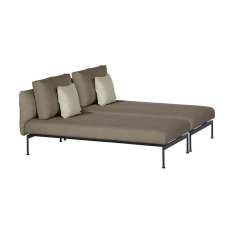 Barlow Tyrie Layout Double Lounger - Double seats with single backs (Forge Grey Frame)