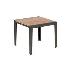 Barlow Tyrie Aura Side Table 60 Square (Teak Top and Graphite Frame)