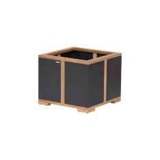 Barlow Tyrie Aura Planter 50 with teak edging (Graphite Frame)