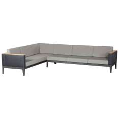 Barlow Tyrie Aura Deep Seating Six-seat Corner Settee DS (Graphite Frame - Charcoal Sides)