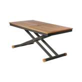 Barlow Tyrie Aura Adjustable Height Table 140 Rectangular (Teak Top and Graphite Frame)