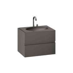 Armani Roca FURNITURE | 820 mm Furniture with upper and lower drawer for single 770 mm countertop washbasin | Nero