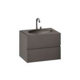 Armani Roca FURNITURE | 820 mm Furniture with upper and lower drawer for single 770 mm countertop washbasin | Nero