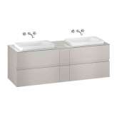 Armani Roca FURNITURE | 1800 mm wall-hung furniture for 2 over countertop washbasins and wall-mounted basin mixers | Silver