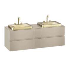 Armani Roca FURNITURE | 1800 mm wall-hung furniture for 2 over countertop washbasins and deck-mounted basin mixers | Greige