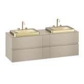 Armani Roca FURNITURE | 1800 mm wall-hung furniture for 2 over countertop washbasins and deck-mounted basin mixers | Greige