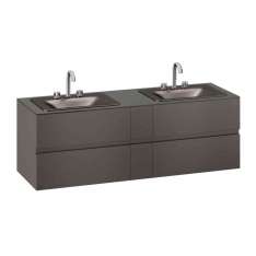 Armani Roca FURNITURE | 1800 mm wall-hung furniture for 2 countertop washbasins and deck-mounted basin mixers | Nero