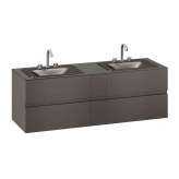 Armani Roca FURNITURE | 1800 mm wall-hung furniture for 2 countertop washbasins and deck-mounted basin mixers | Nero