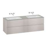Armani Roca FURNITURE | 1800 mm wall-hung furniture for 2 countertop washbasins and wall-mounted basin mixers | Silver