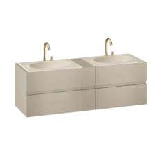 Armani Roca FURNITURE | 1800 mm Furniture with upper and lower drawer for two 770 mm countertop washbasin | Greige