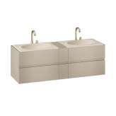 Armani Roca FURNITURE | 1800 mm Furniture with upper and lower drawer for two 770 mm countertop washbasin | Greige
